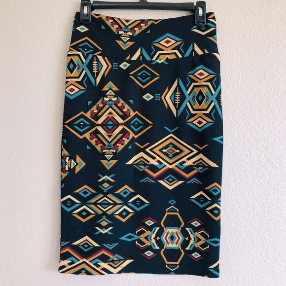 LuLaRoe Southwest Aztec Print Pencil Skirt XS - Picture 1 of 2